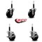 Service Caster 3-1/2'' Phenolic Wheel Swivel 3/4'' Expanding Stem Caster Set 2 Brakes, 4PK SCC-EX20S3514-PHR-2-TLB-2-34 - alternate 4